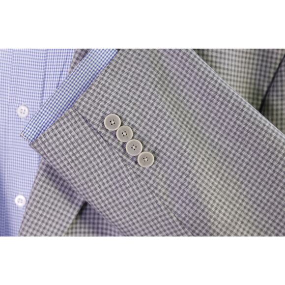 Oak Hill Blazer Gray Taupe Gingham Check 2-Btn Sportcoat Jacket 50 52 2XL - Picture 6 of 10